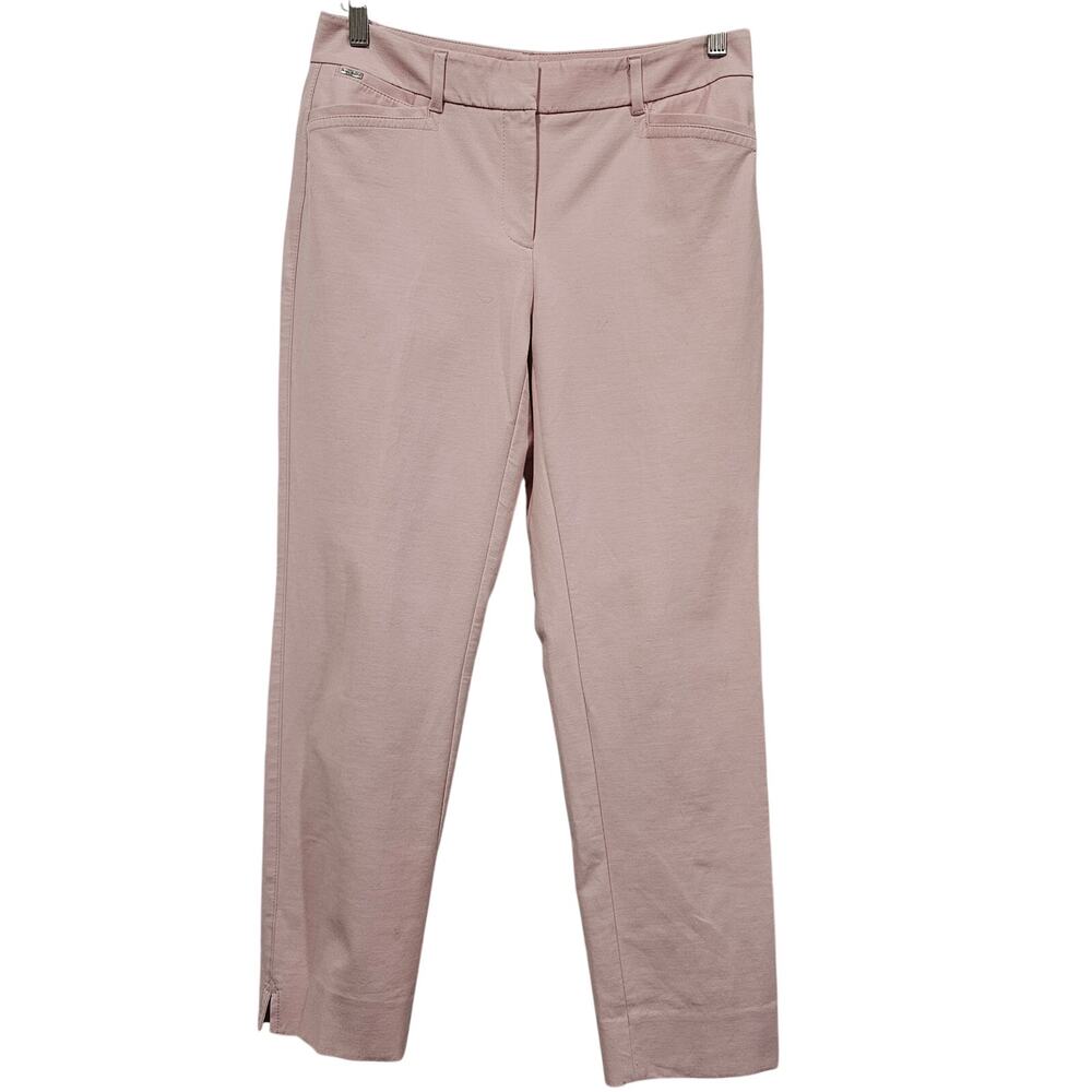 WHBM Slim Ankle Pants Pink Stretch Cotton Career Office Core Size 4